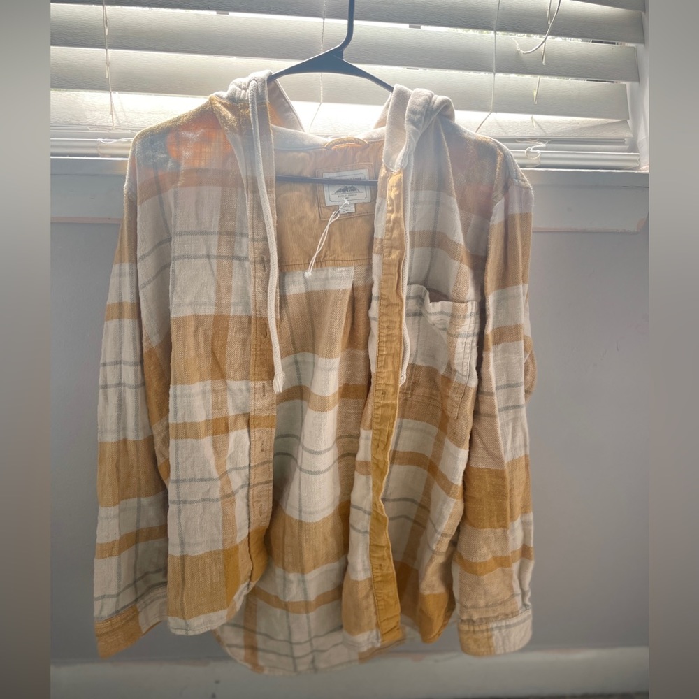 yellow american eagle button up jacket